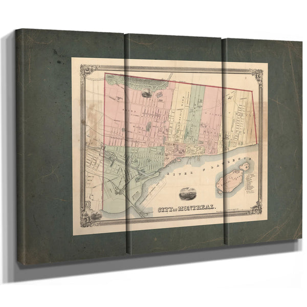 City of Montreal 1863 — Framed Wall Art Room View | Bella Frye