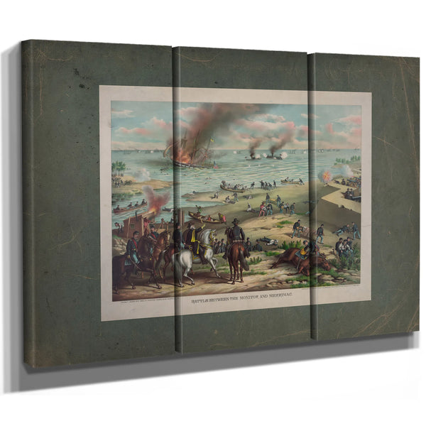Battle Between the Monitor and Merrimacfought March 9th 1862 at Hampton Road — Framed Wall Art Room View | Bella Frye