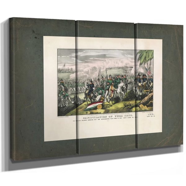 Capitulation of Vera Cruz the Mexican Soldiers Marching Out and Surrendering — Framed Wall Art Room View | Bella Frye