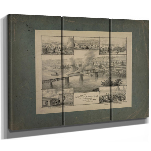 Great Battle of Homestead Defeat and Capgture of the Pinkerton Invaders July — Framed Wall Art Room View | Bella Frye