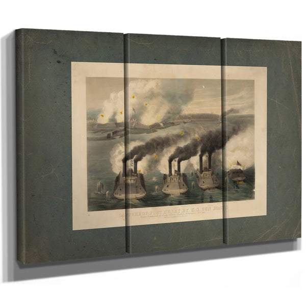 Capture of Fort Henry by Us Gun Boats Under the Command of Flag Officer Foot — Framed Wall Art Room View | Bella Frye
