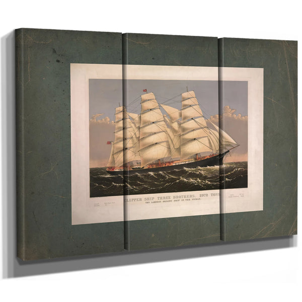 Clipper Ship Three Brothers 2972 Tons_ the Largest Sailing Ship in the World — Framed Wall Art Room View | Bella Frye