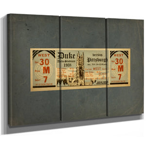 Full Ticket for the November 26 1938 Pittsburgh Versus Duke Football Game — Framed Wall Art Room View | Bella Frye
