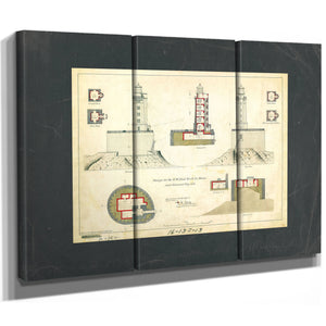 St. George Reef Lighthouse Architectural Plans the Impossible Light Station Blueprint — Framed Wall Art Room View | Bella Fry