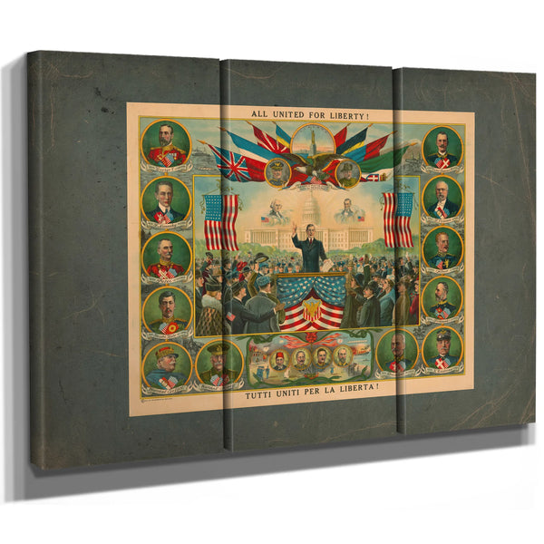 All United for Liberty! 1917 — Framed Wall Art Room View | Bella Frye