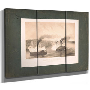 Battle of Shiloh the Gunboats Tylor Tyler and Lexington Supporting the Natio — Framed Wall Art Room View | Bella Frye
