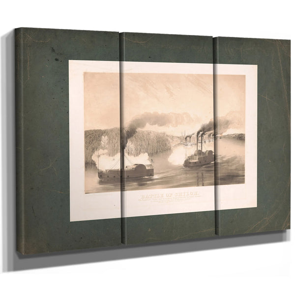 Battle of Shiloh the Gunboats Tylor Tyler and Lexington Supporting the Natio — Framed Wall Art Room View | Bella Frye