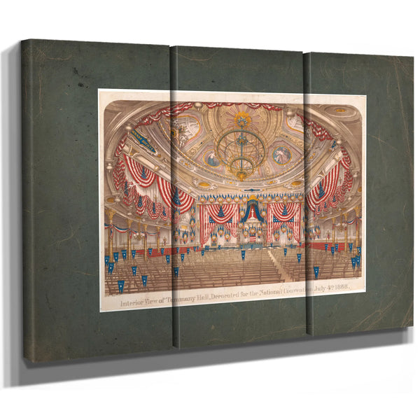 Interior View of Tammany Hall Decorated for the National Convention July 4th — Framed Wall Art Room View | Bella Frye