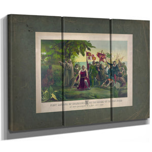 First Landing of Columbus on the Shores of the New World_ at San Salvador Wi — Framed Wall Art Room View | Bella Frye