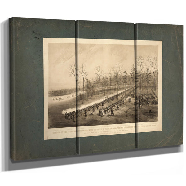 Charge of the First Brigade Commanded by Col Mb Walker on the Friday Evening — Framed Wall Art Room View | Bella Frye