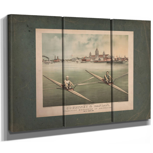 Courtney Hanlan Champion Scullers of America View of Toronto Bay 1879 — Framed Wall Art Room View | Bella Frye