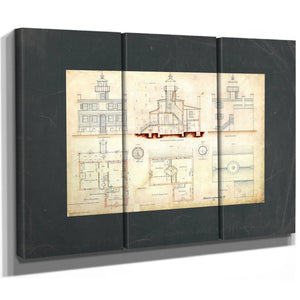 The Keepers Vigil Point Lookout Light Station Blueprint — Framed Wall Art Room View | Bella Frye