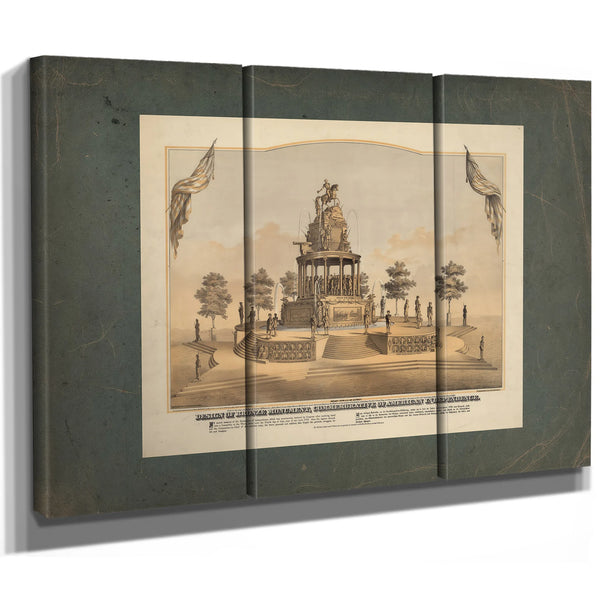 Design of Bronze Monument Commemorative of American Independence 1873 — Framed Wall Art Room View | Bella Frye