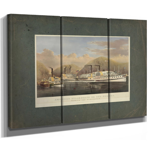 American Steamboats on the Hudson_ Passing the Highlands 1874 — Framed Wall Art Room View | Bella Frye