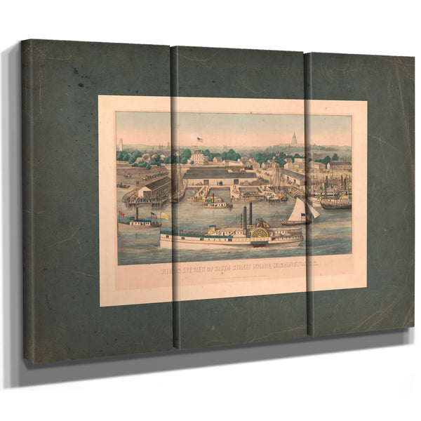Birds Eye View of Sixth Street Wharf Washington Dc 1863 — Framed Wall Art Room View | Bella Frye