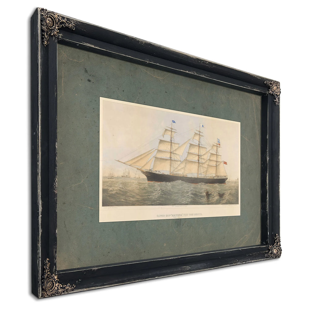 Clipper Ship Arizona 1227 Tons Register — Ebony Framed Canvas Print | Bella Frye