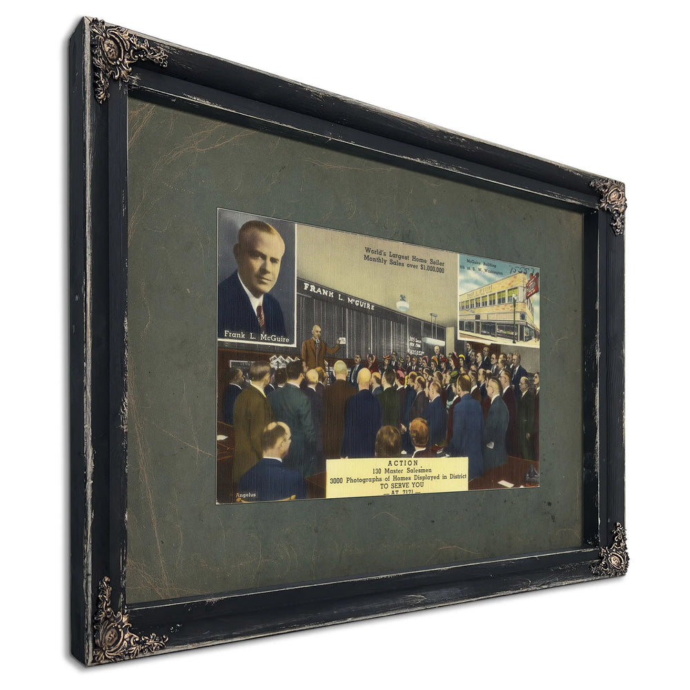 Frank L Mcguire World's Largest Home Seller Monthly Sales Over $1000000, Ebony frame — vintage framed wall art by Bella Frye