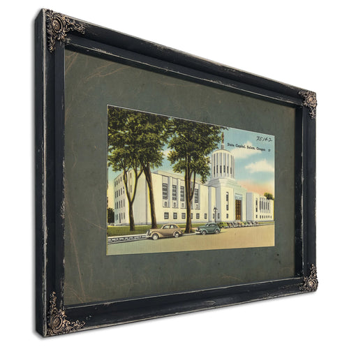 State Capitol Salem Oregon'1, Ebony frame — vintage framed wall art by Bella Frye