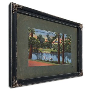 Scene In Laurelhurst Park Portland Oregon, Ebony frame — vintage framed wall art by Bella Frye
