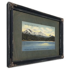 Three Sisters And Mirror Lake Oregon, Ebony frame — vintage framed wall art by Bella Frye