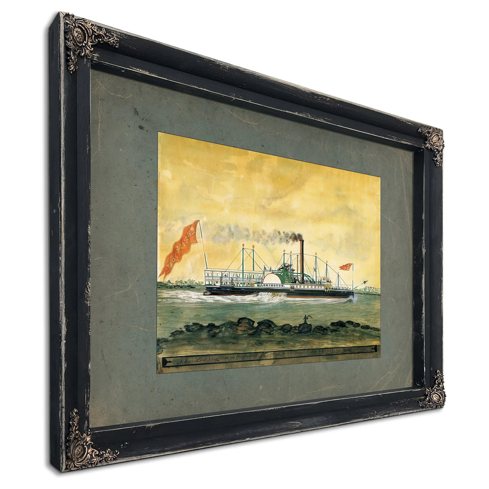 Steamboat Lexington The Fastest Boat That Ever Sailed — Ebony Framed Canvas Print | Bella Frye