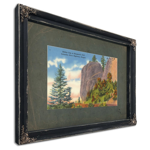 Bishop Cap At Shepperd's Dell Columbia River Highway Oregon B, Ebony frame — vintage framed wall art by Bella Frye