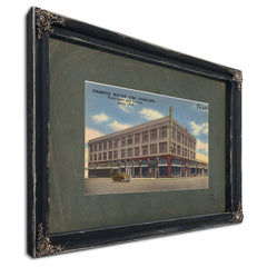 Francis Motor Car Company Ford Sales And Services Since 1914, Ebony frame — vintage framed wall art by Bella Frye