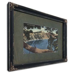 Crater Lake Oregon, Ebony frame — vintage framed wall art by Bella Frye