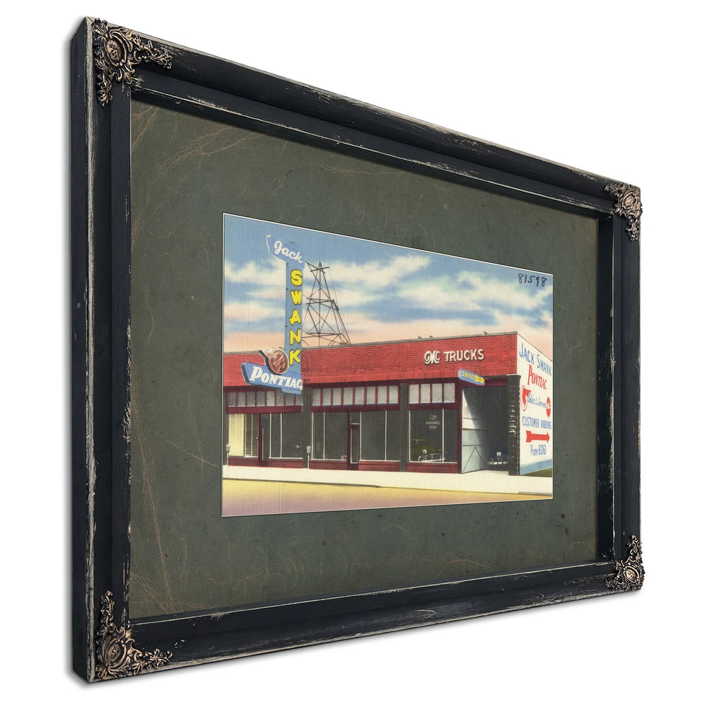 Jack Swank Pontiac, Ebony frame — vintage framed wall art by Bella Frye