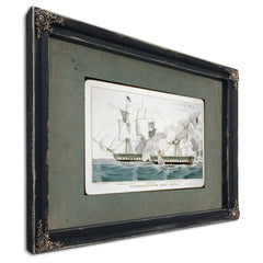 Constitution and Java Naval Battle of the War of 1812 — Ebony Framed Canvas Print | Bella Frye