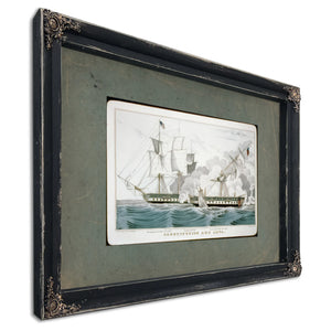 Constitution and Java Naval Battle of the War of 1812 — Ebony Framed Canvas Print | Bella Frye