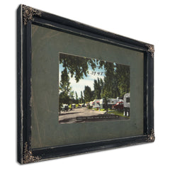 Portland Trailer Court On Us 99 Portland Ore, Ebony frame — vintage framed wall art by Bella Frye