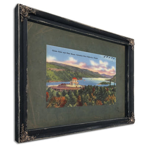 Crown Point And Vista House Columbia River Highway Oregon, Ebony frame — vintage framed wall art by Bella Frye