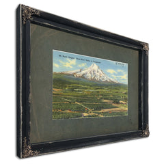 Mt Hood Oregon Hood River Valley In Foreground, Ebony frame — vintage framed wall art by Bella Frye