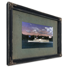 Steamboat Jesse Hoyt on the Hudson River — Ebony Framed Canvas Print | Bella Frye