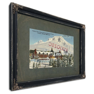 Timberline Lodge Mt Hood National Forest Oregon Altitude 6000 Feet, Ebony frame — vintage framed wall art by Bella Frye