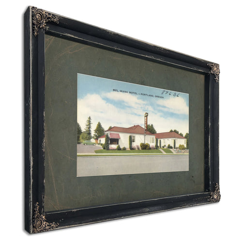 Mel Wana Motel Portland Oregon, Ebony frame — vintage framed wall art by Bella Frye