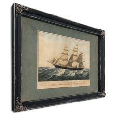 Clipper Ship Sovereign of the Seas lithograph by N Currier dedicated to Donald — Ebony Framed Canvas Print | Bella Frye