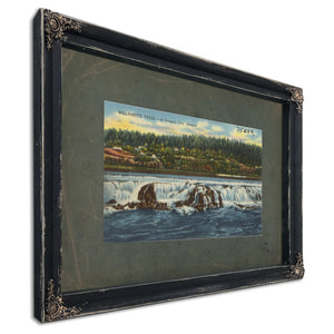 Willamette Falls At Oregon City Oregon, Ebony frame — vintage framed wall art by Bella Frye