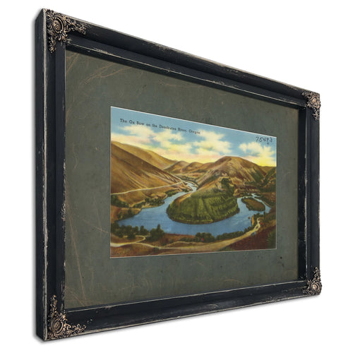 The Ox Bow On The Deschutes River Oregon, Ebony frame — vintage framed wall art by Bella Frye