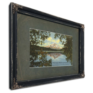 Mt Hood Oregon Reflection In Lost Lake'2, Ebony frame — vintage framed wall art by Bella Frye