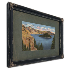 Wizard Island Crater Lake Crater Lake National Park Oregon, Ebony frame — vintage framed wall art by Bella Frye