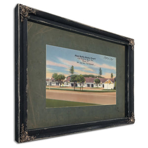 Pilot Butte Motor Court, Ebony frame — vintage framed wall art by Bella Frye