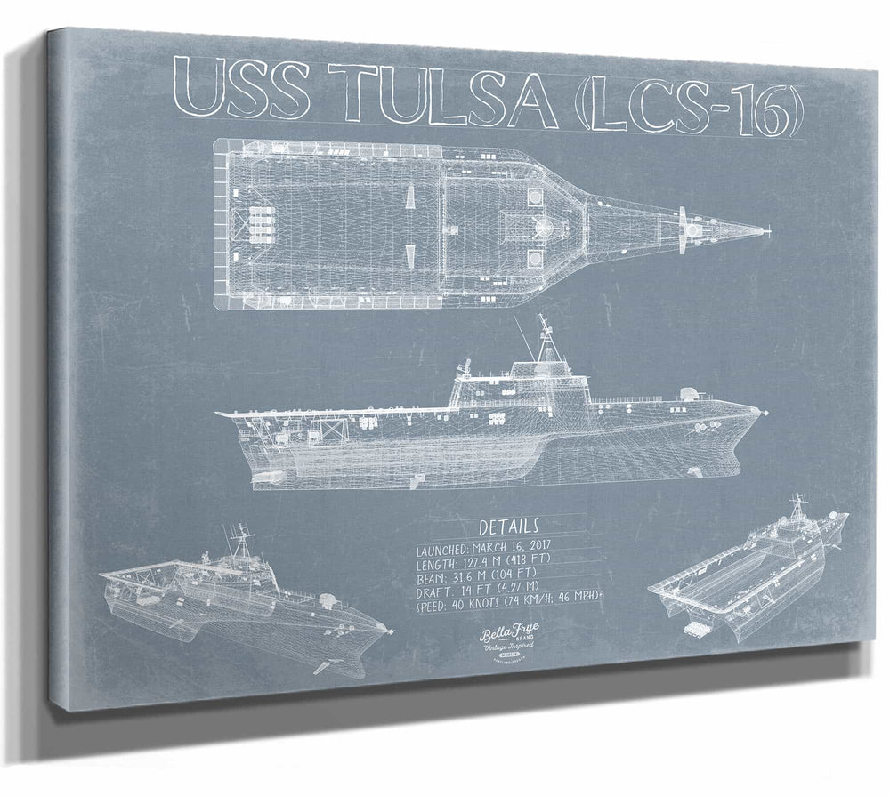 USS Tulsa (LCS-16) Blueprint Wall Art