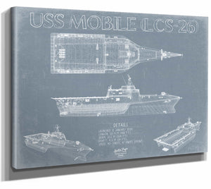 USS Mobile (LCS-26) Blueprint Wall Art