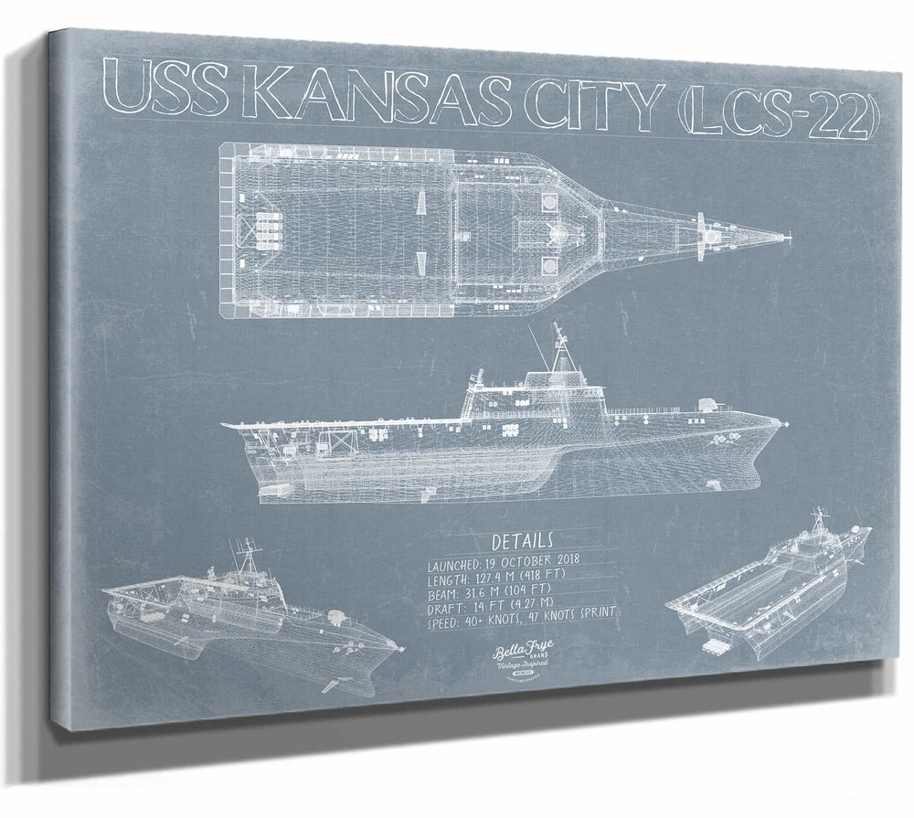 USS Kansas City (LCS-22) Blueprint Wall Art