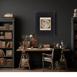 The Lunar Ruin — Victorian Selenography Print — Framed Wall Art Room View | Bella Frye