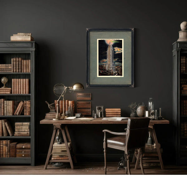 The Dirigibles Last Mooring Manhattan Nocturne — Framed Wall Art Room View | Bella Frye