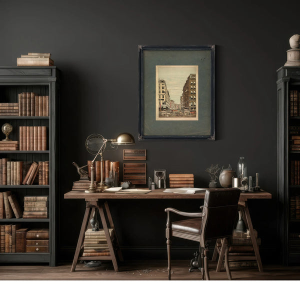 View of Broadway and Maiden Lane New York City 19th Century — Framed Wall Art Room View | Bella Frye