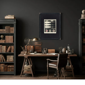 The Mechanics of Darkness a Victorian Study in Celestial Shadow — Framed Wall Art Room View | Bella Frye